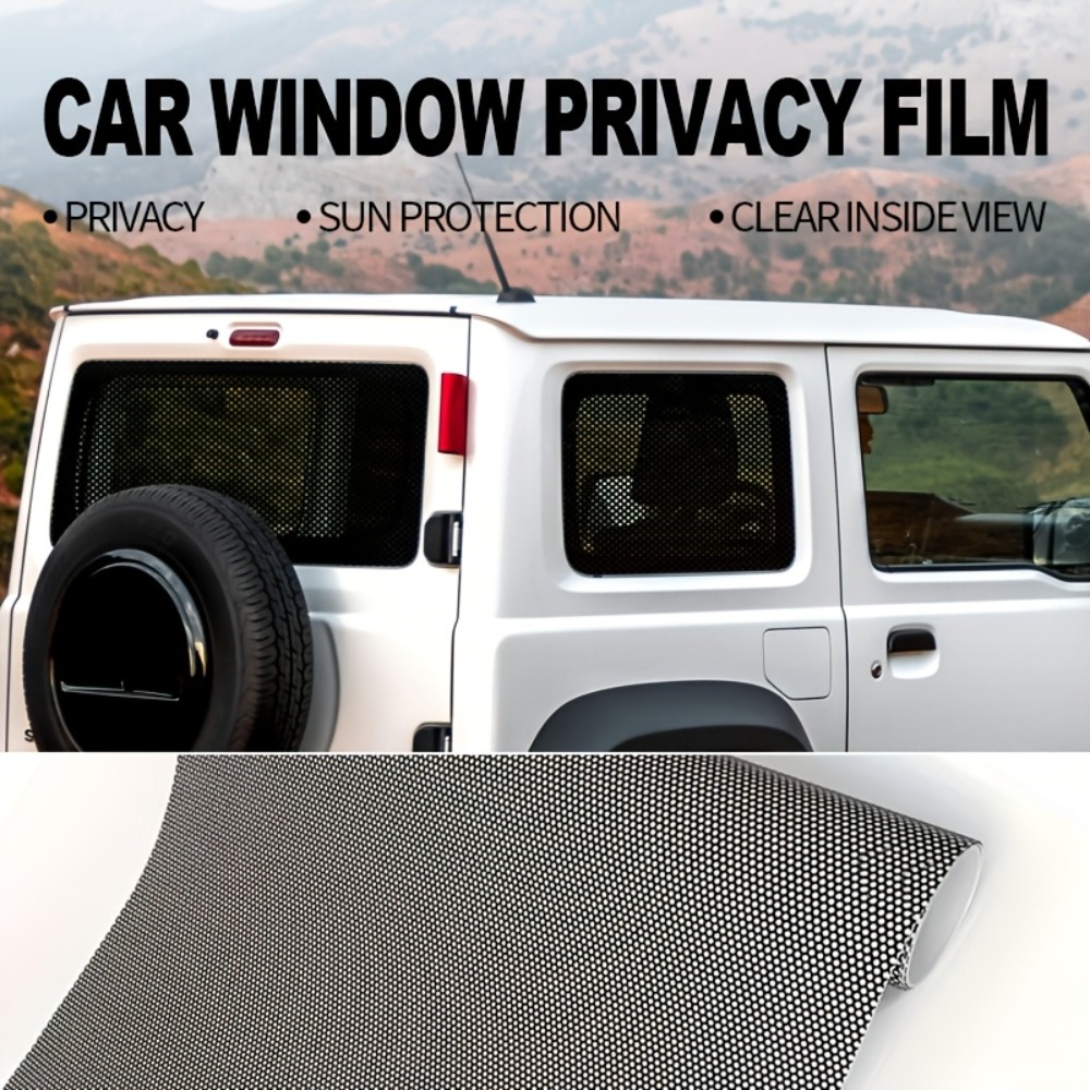 Privacy Screen Protector - 1 Rolle schwarze perforierte Vinyl-Sichtschutzfolie für