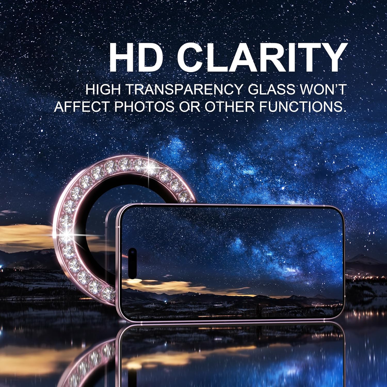 1 Stück Rosa Glitzer-Diamant K – Tempered Glass Screen 9H Bewertung und Preis